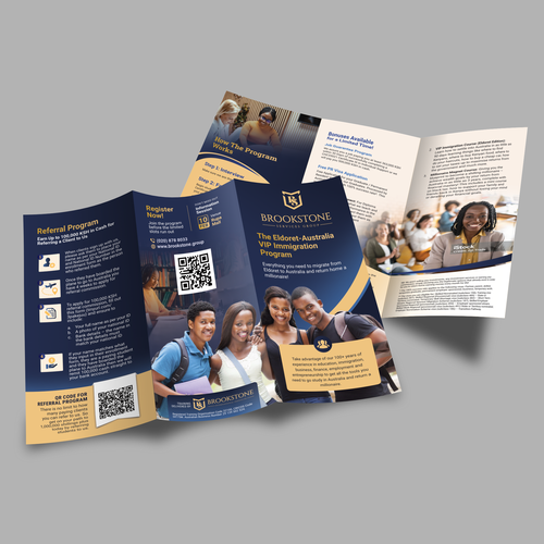 Design Trifold Pamphlet for Premium Education/Immigration Organisation Design by Adi Azudin