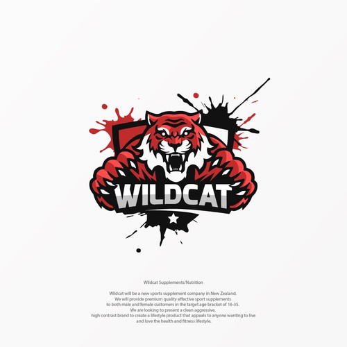 Logo design for Wildcat Supplements. Design by NORMOL™