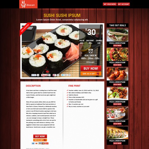website design for DineCart Design by Franklin John