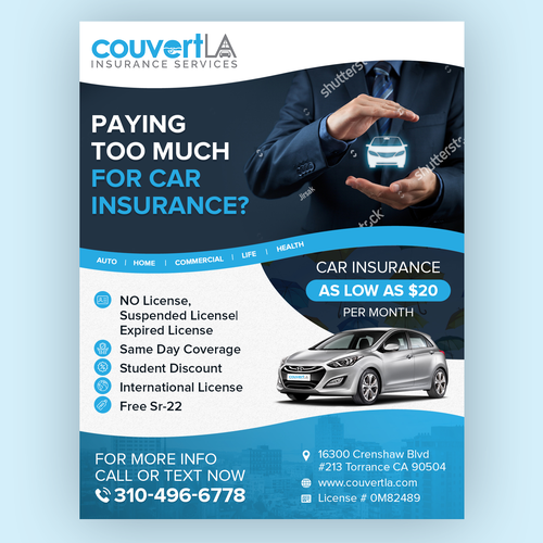 Auto Insurance Flyer( English and Spanish ) Réalisé par Kristycreations