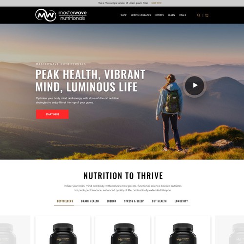 Design the "sexiest" and most powerful health supplements website on the planet Design réalisé par monodeepsamanta