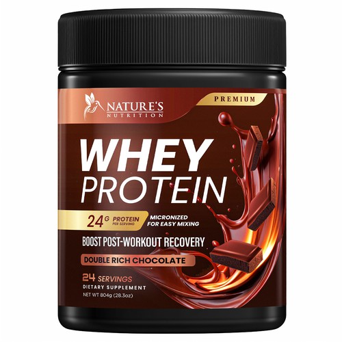 Tasty Whey Protein Chocolate Design Needed for Nature's Nutrition Design réalisé par Davi Giolo ★