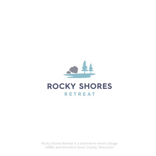 Rocky Shores Retreat Vacation Cottage Logo Design by Rekker