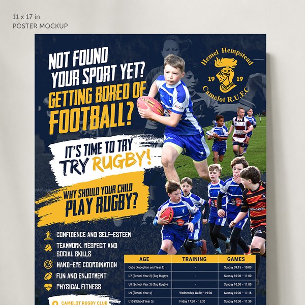 Rugby theme poster