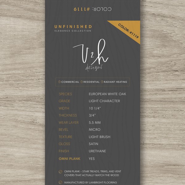 Label for wood floor 