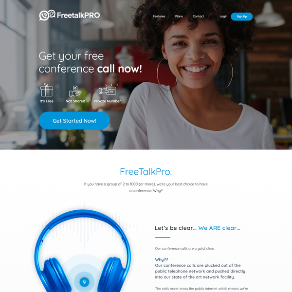 Design by eonics titled "Conference Calling Company Homepage"