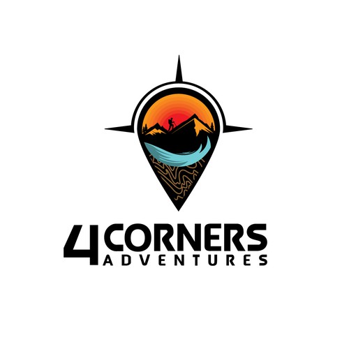 Adventure sports logo incorporating navigation elements, topography and maps Design by Logicainfo ♥