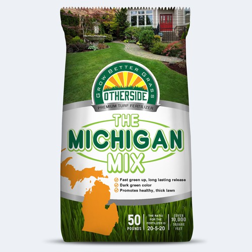 Michigan Centric Lawn Fertilizer Bag Design by Nirmana92