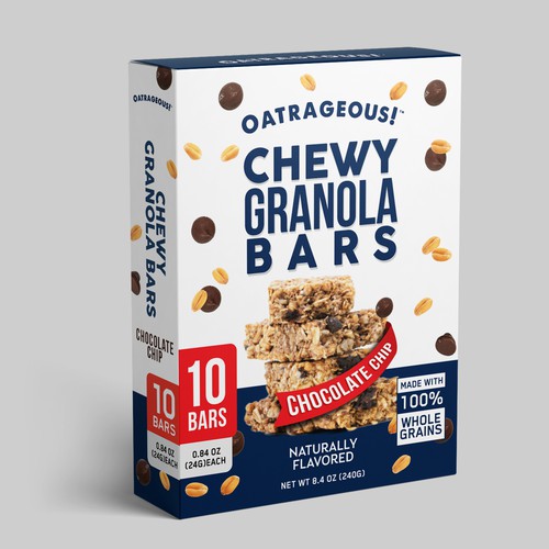 Design di DESIGN EYE-CATCHING PACKAGING FOR CHOCOLATE CHIP CHEWY GRANOLA BARS! di Shereef_CM