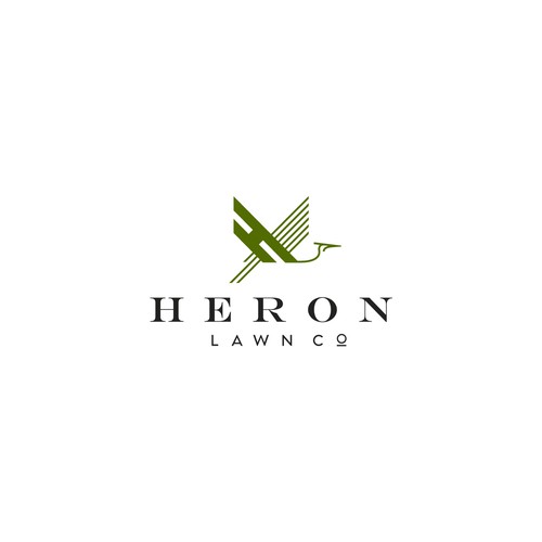 Modern Lawn Care Business with Heron Design by vikavita ✶︎