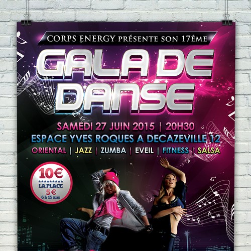 Design vincitore del contest "Créer une affiche Gala Corps Energy 2014 captivante !!!"