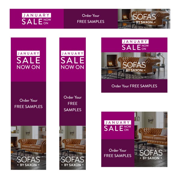 Banner ads design for Sofas By Saxon