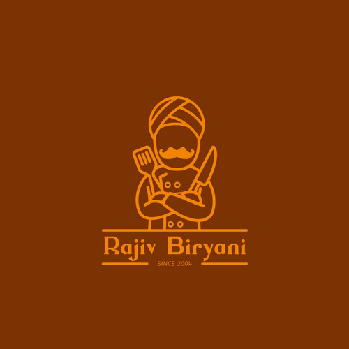 Indian Food Cloud Kitchen Logo Design, Rajiv Biryani Diseño de VictorChon