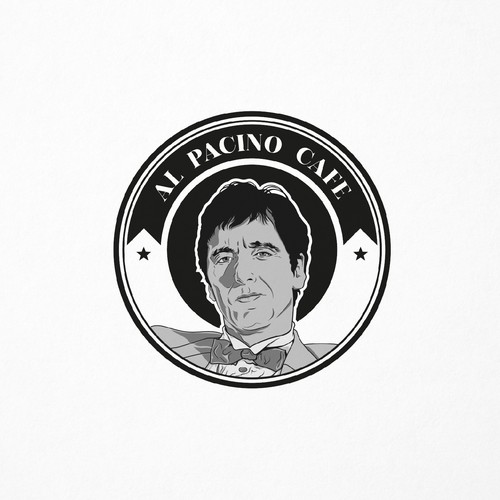 Logo for a high end Italian coffee shop with an Al Pacino theme. Réalisé par Sanoja DSG