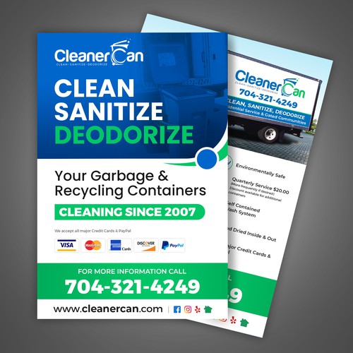 Design a Promotional Flyer for Our Trash Can Cleaning Business Design by Artist@Joy