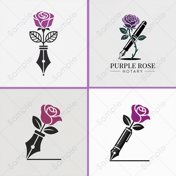 Purple Rose Notary LLC is seeking a logo design.