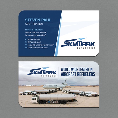 Need business card redesign for Aircraft Truck Fueling company Design by CurveSky™ ☑️