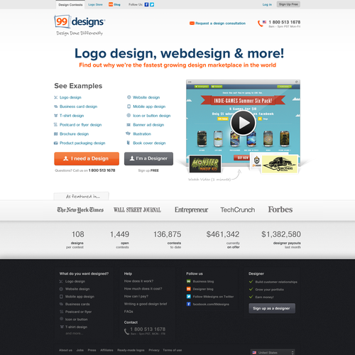 99designs Homepage Redesign Contest Design von chuknorris