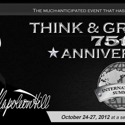 Banner Ad---use creative ILLUSTRATION SKILLS for HISTORIC 75th Anniversary of "Think & Grow Rich" book by Napoleon Hill Design por Kaloi1990