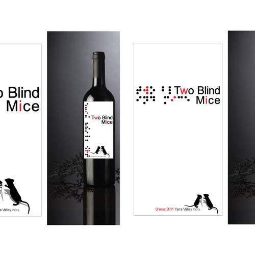 Create the next product label for Two Blind Mice Wines Réalisé par Dizziness Design