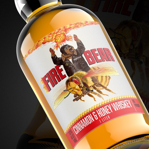 FireBear Cinnamon & Honey Whisky label