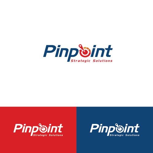 technical business consulting logo showing expertise for PINPOINTing the right problem to solve. Design by Achu Designs