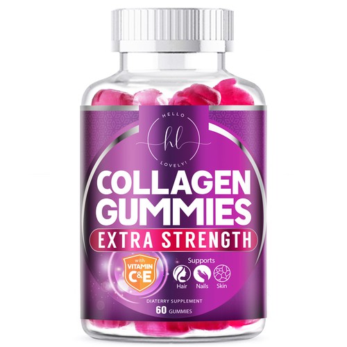 Hello Lovely needs a Collagen Gummies product label Réalisé par agooshe