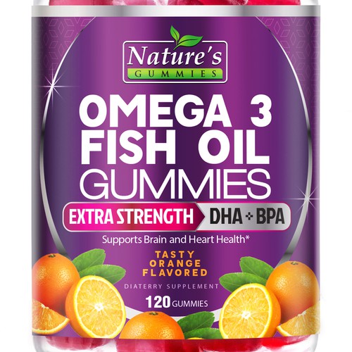 Diseño de Tasty Omega 3 Fish Oil Gummies Design needed for Nature's Gummies de agooshe