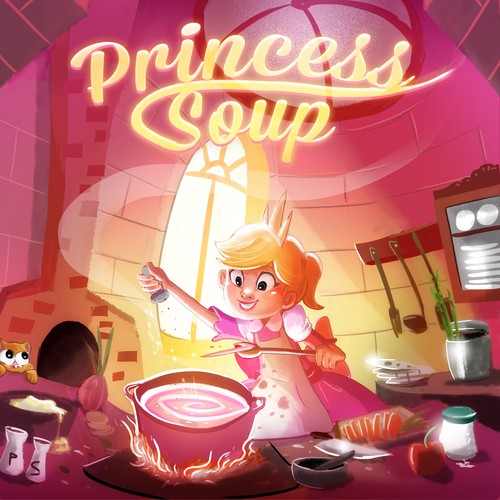 "Princess Soup" children's book cover design Diseño de nasgort