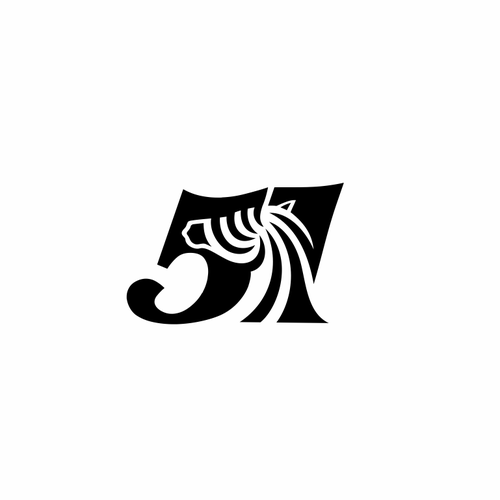 Edgy, Tough, Rugged, clothing Logo cleverly combining "Zebra" and "51" in a unique way. Diseño de JANTUNGHATI