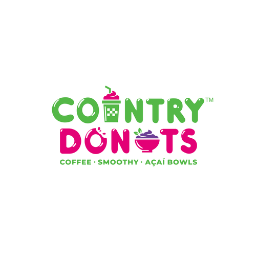 Design We need a modern exciting logo to encompasses our Name Country Donuts Coffee smoothy bowls por crapit