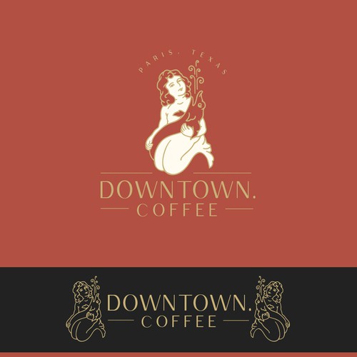 Vintage, Retro Iconic design with an artistic flare for Downtown Paris, TX Coffee House Design by lindt88