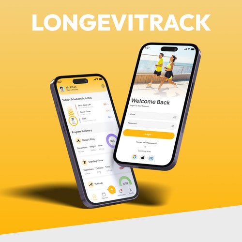 Need a mobile app design for longevity tracking app Design by ⚡️unbox.style⚡️