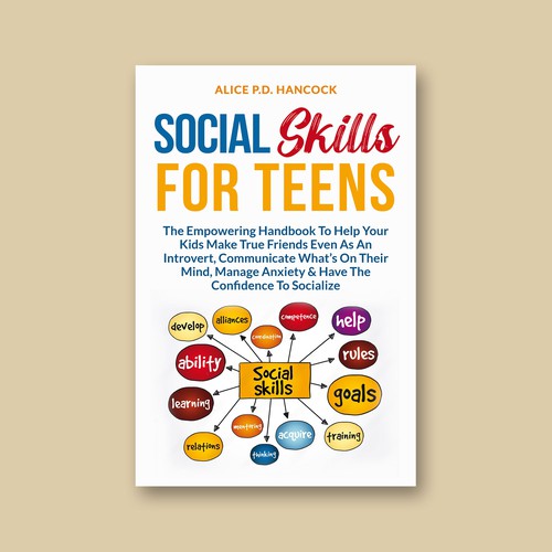 Minimalist Book cover for Teens ages 13-18 suffering from social anxiety and need to learn social skills Réalisé par KMS Arafat