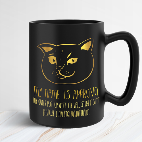 "Cat Meme Mug - Approvo" winning Cup or mug by ANJA VUJ