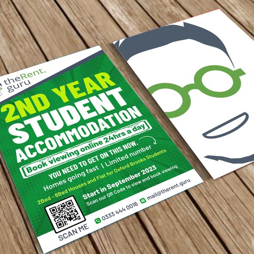 A5 Student Accommodation Flyer Design by DezinDragonz