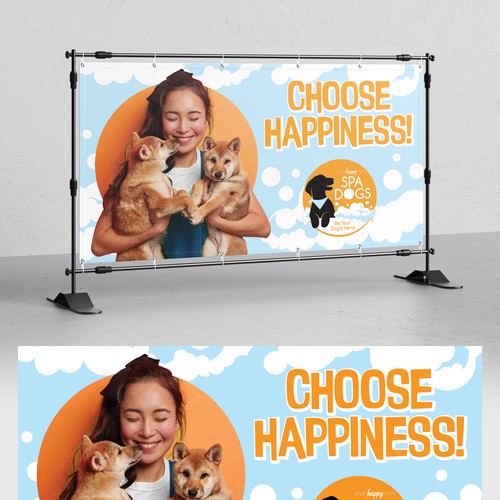 Choose Happiness Banner Design Design von FlipVinoya