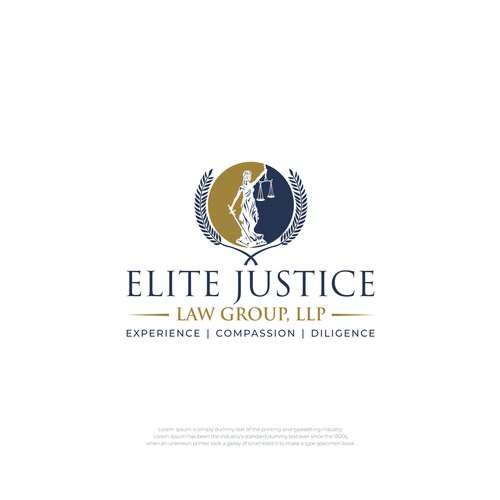 Elite Justice Law Group needs an empowering logo! Design by knight brands™