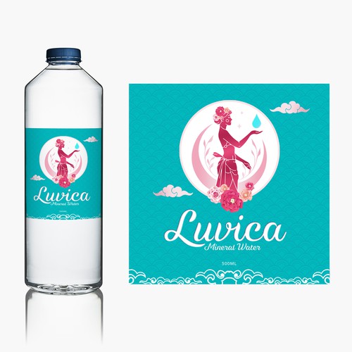 Label design for [beauty mineral water] for women Design by susubayramm (insta)