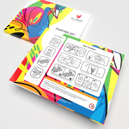 Paint By Numbers box design. Colourful attention-grabbing. Detailed description provided. Design by baugaus