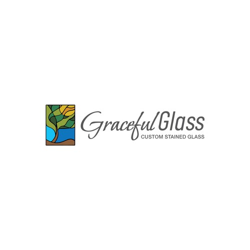 "Appealing logo needed for emerging stained glass artist" winning Email
