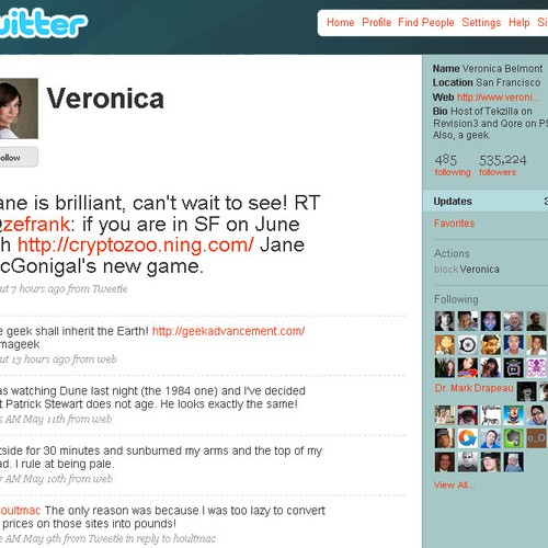 Twitter Background for Veronica Belmont Réalisé par Koben