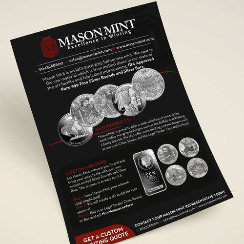 Create An Exciting Flyer To Showcase Our Custom Silver Coin Program Design by Bennah