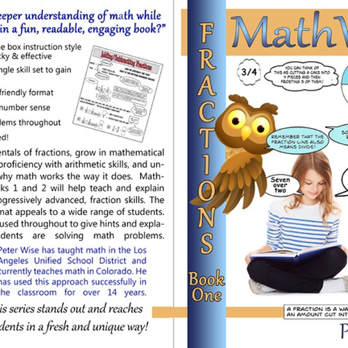 Create a kid-friendly, classy cover for a cartoon-style math workbook series; clips provided Design by Michelle Lee Designs