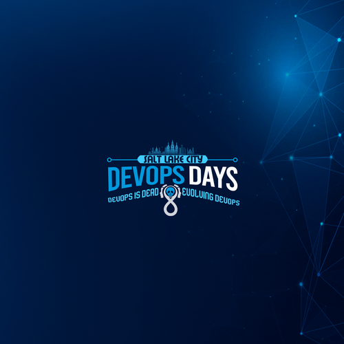 Evolution of DevOps - during Pi day - website and print logo Design by Maria Angelica Gomez