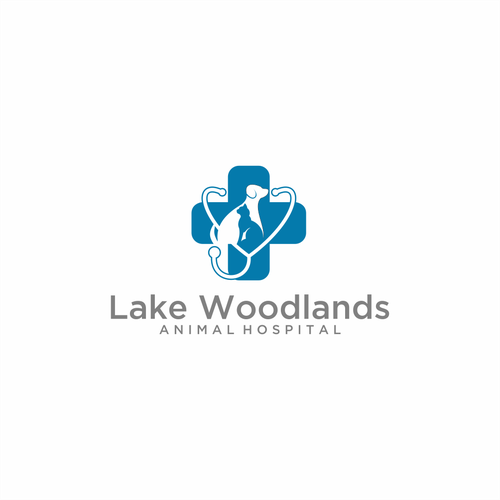 Veterinary logo design for a small animal hospital located next to a lake! Design by virsa ♥