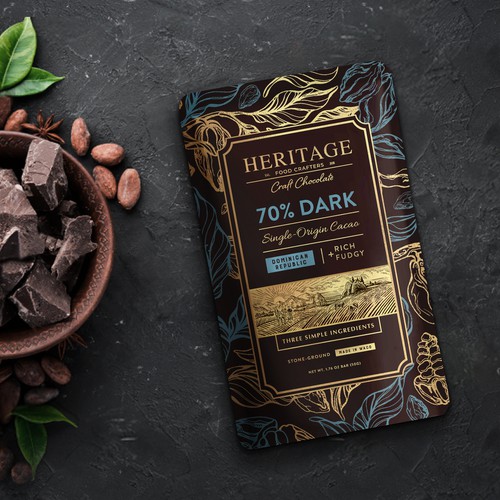 High-End Craft Chocolate Packaging that Creates a Sense of Heritage and Community Design by maxgraphic