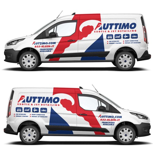 Eye- Catching Van Wrap for our Exotic car & Private Jet Detailing Business. Design by Rockyman