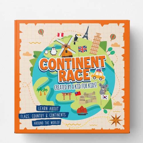 Continent Race - Kids Game -  Learn about the World!-ontwerp door Holiday26