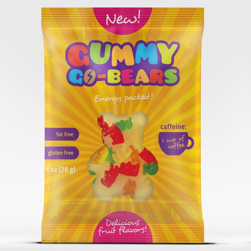 Package Design For Caffeinated Gummy Bears Product Packaging Contest 7733